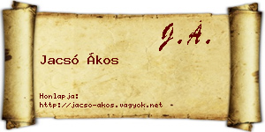 Jacsó Ákos névjegykártya