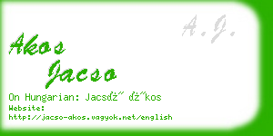 akos jacso business card